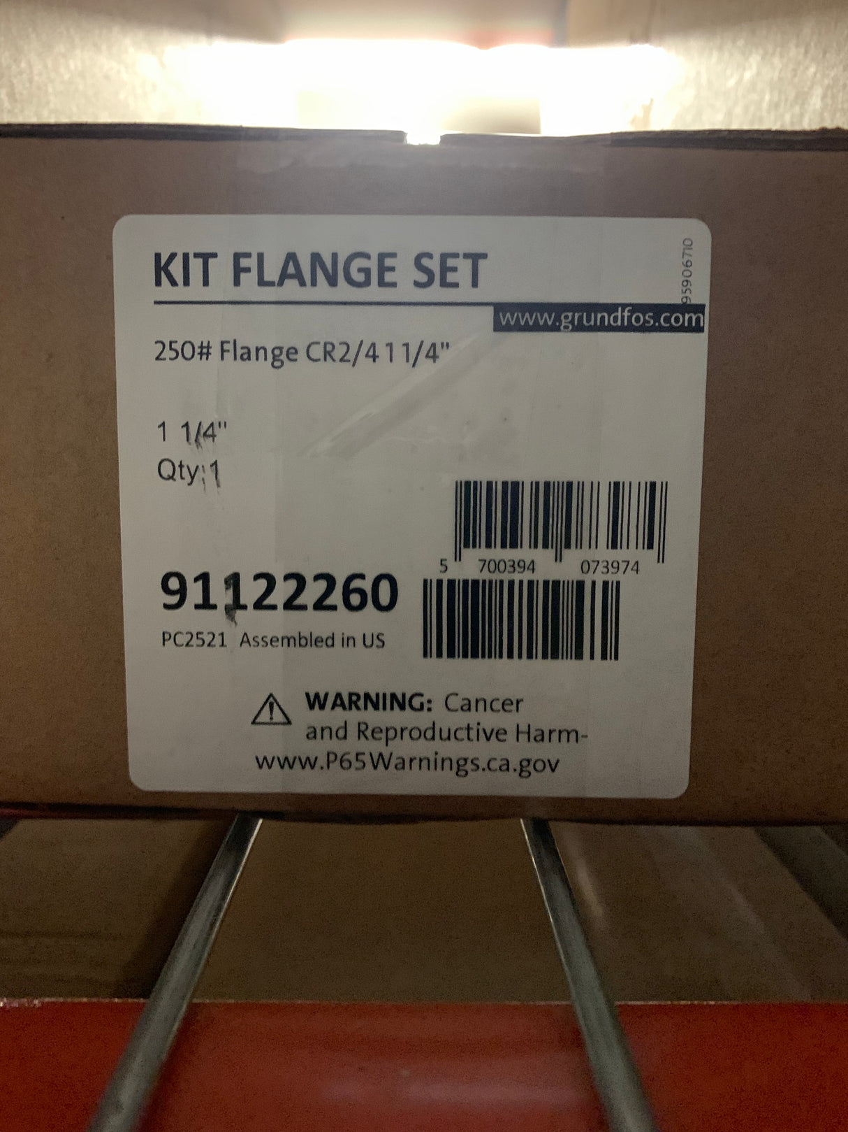 Grundfos Flange Kit: GRU91122260 Flg Set Ci 1-1/4" Thd